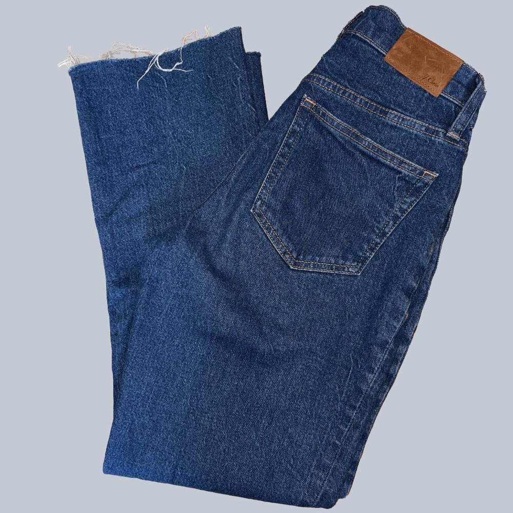 J.Crew 9" Billie Demi Boot Crop Jeans - Dark Wash, Size 24, Gently Worn